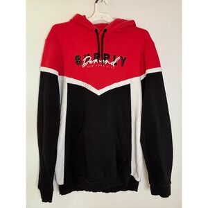 Supply & Demand NYC Colorblock Hoodie Red Black White XXL Streetwear Pullover